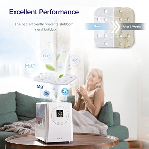 Image of LEVOIT Humidifier Replacement Filters 10-Pack, Mineral Absorption Pad,Compatible with LV600S,LV600HH,OasisMist450S,Capture Fine Particles in Water Tank to Improve Humidification Efficiency,White,18x24