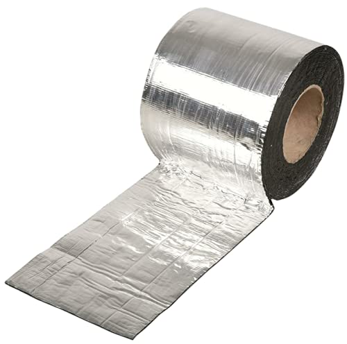 Image of OMEGA Butyl Adhesive Aluminium Waterproof Heavy Duty Leakage Repair Flashing Tape, Roll for Roof, Water Tank, Pipe, Window, Gutter, Crack & Joint Sealing (100mm x 10mtr)