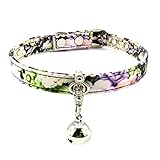 Material: Stoff Aeici Katzenhalsband Stoff Halsband für Katzen Rose Grün XXS