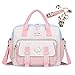 JELLYEA Kawaii Backpack Cute Tote Bag Girl School Crossbody Shoulder Bag with Kawaii Accessories Multi Purpose (Light Pink)