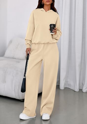 Image of PRETTYGARDEN Womens Sweatsuits 2 Piece Set 2026 Casual Winter Long Sleeve Hoodie Loose Wide Leg Sweatpants Fall Tracksuit