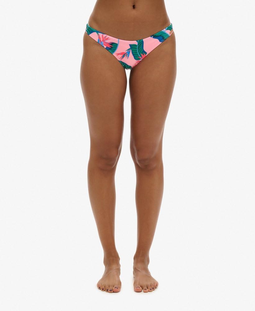 Superdry Damskie wyrafinowane majtki bikini z tropikalnym nadrukiem