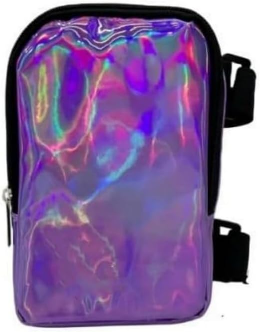 Generic Holographic Thigh Waist Pack with Adjustable Straps, Colourful Leg Bag for Women, Outdoor Hiking Travel Sport Use (Black) - Image 5