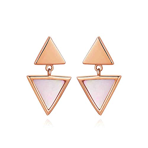 Daesar 18K Rose Gold Earrings Dangle Wedding Triangle Drop Earrings Wedding Rose Gold Earrings Bridesmaid #TOP2
