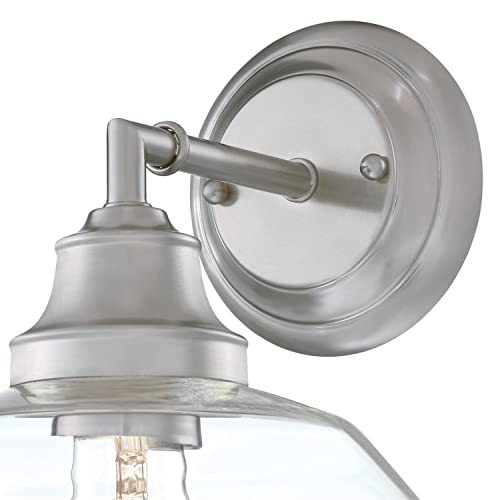 Image of Westinghouse 6129100 Iron Hill Vintage-Style One Light Wall Fixture, Brushed Nickel Finish, Clear Glass