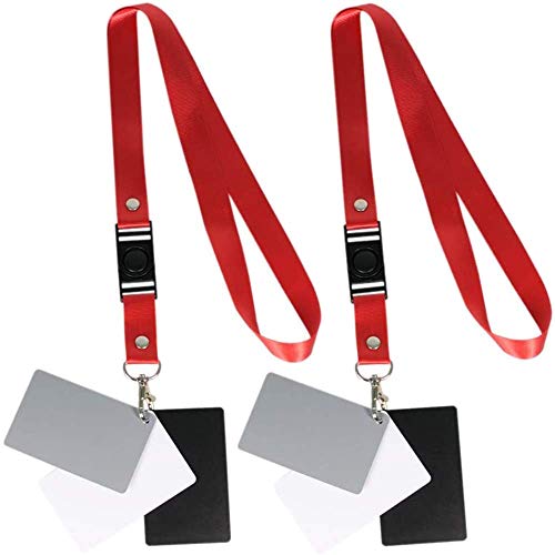 Foto&Tech 3 in 1 100% Waterproof Premium Reference White Balance Card- 3 Card Digital Color Correction Tool / 18 Percent Digital Gray Card with Carry Lanyard (2 Sets)