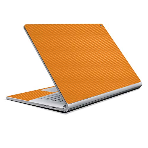 Image of MightySkins Carbon Fiber Skin for Microsoft Surface Book 2 13 inch (2017) - Solid Orange,Protective, Durable Textured Carbon Fiber Finish,Easy to Apply, Remove, and Change Styles,