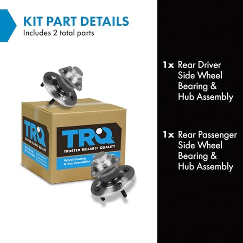 Image of TRQ 2 Piece Rear Wheel Bearing & Hub Assembly Set Compatible with 1991-1992 Saturn SC 1993-2002 SC1 SC2 1991-2002 SL SL1 SL2 1993-1999 SW1 1993-2001 SW2