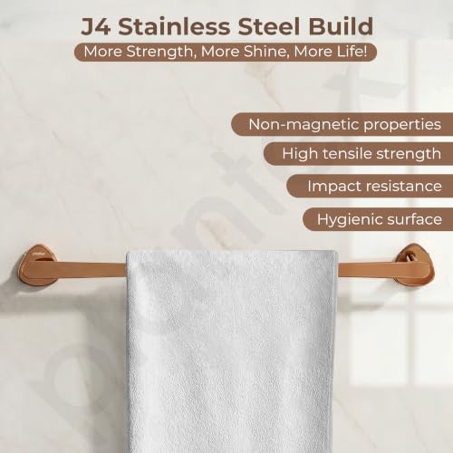 Image of Plantex J4 Stainless Steel 24 Inch Towel Rod for Bathroom /Towel Holder in Bathroom /Towel Holder /Bathroom Accessories (PVD Rose Gold Finish) Angel