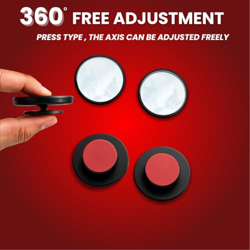 Image of DEZI 3R Blind Spot Mirrors HD Glass Car Accessories, 360 Safety Convex Rear View, Wide Angle Adjustable Mirror (2 Pcs) (3R-062, Round HD Convex)