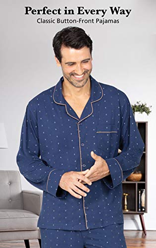 Pajamagram Men's Pajamas Sets Cotton - Men Pajamas Sets, Navy, Medium #TOP2