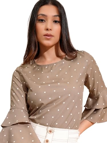 Image of Tokyo Talkies Women's Three-Quarter Sleeves Round Neck Printed Tops|Stylish | Casual Wear