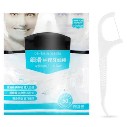 Image of Portable Dental Floss Dispenser Refillable Dental Flossers Case Automatic Travel Flosses Pick Organizer Pocket Flosses Boxes with 40 Floss Picks for Cleaning Teeth