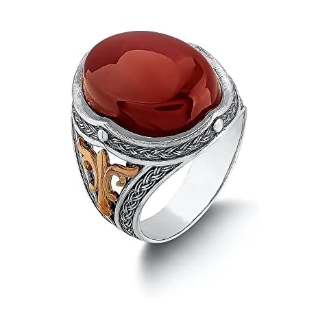 Yemen Agate Sterling Silver Men's Ring Cover