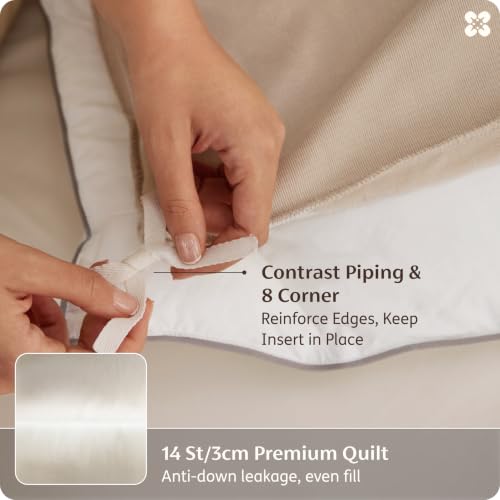 Image of Bedsure PureWoven Feather Down Comforter Queen Size, All Season Duvet