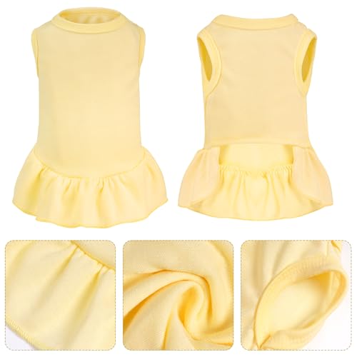 image for choyaxo 2 Pcs Dog Dress Cute Cat Skirt Solid Color Summer Clothes for 