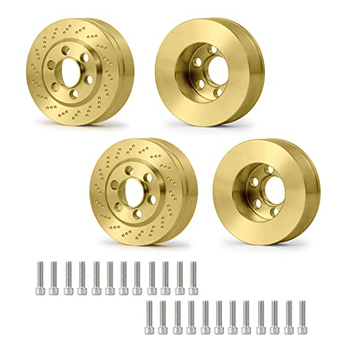 MORLORDY 4PCS RC Brass 2.2 Beadlock Wheels Weights for 1/10 Scale SCX10 D90 Wraith 90048 90018 RR10 RC Wheel Weights Accessories