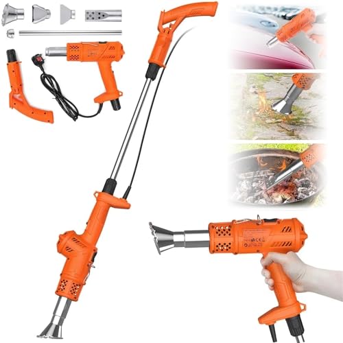 Diserbante Elettrico, Bruciatore Elettrico per Erbacce Torcia ad Aria Calda per Barbecue Accendino con Cavo da 5,9 Piedi 5 Ugelli Diserbante Elettrico Bastone per Diserbo Termico Accenditore per BBQ