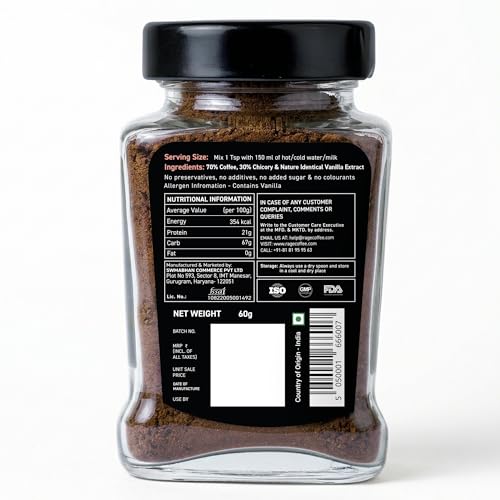 Image of Rage Coffee Vanilla Velvet Silk Blend Instant Coffee, 60g | Premium Flavoured Instant Coffee | Bold, Smooth & Aromatic | 100% Pure Coffee | Easy to Make Hot or Cold (Pack of 2)