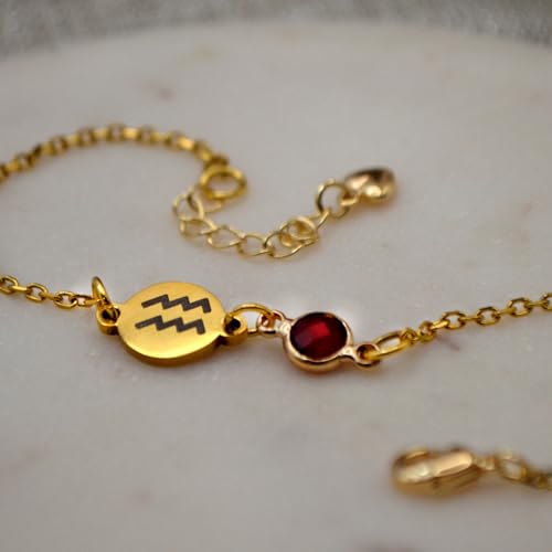 Personalized 18k Gold Plated Sterling Silver Bracelet Customizable Initials Birthstone Birthflower Meaningful Gifts for Christmas Family Mom - Thumbnail 7