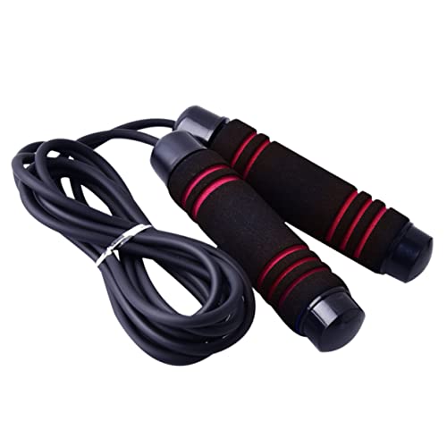 BCOATH Adjustable Fitness Jump Rope Non Slip Sponge Handle Lightweight Wear Resistant Skipping Rope for Adults for Training Sports and Workouts Red