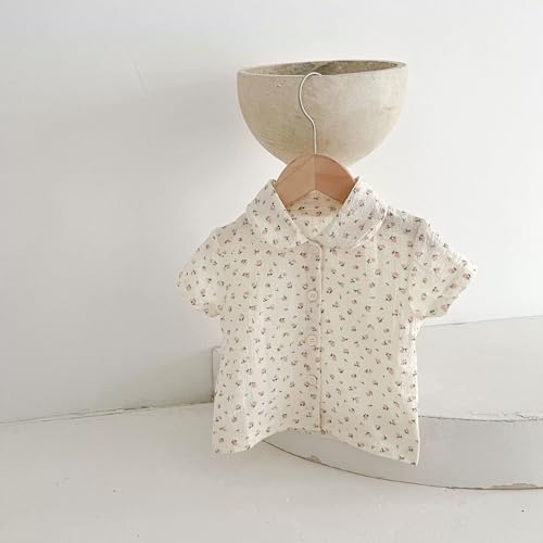 Baby Girls' Floral 2-Piece Set - Short-Sleeve Shirt & Shorts, Thin Summer Outfit4