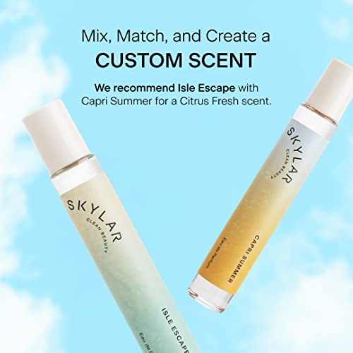 Skylar Isle Escape Eau De Perfume - Hypoallergenic & Clean Perfume For Women & Men, Vegan & Safe For Sensitive Skin - Fresh Perfume With Notes Of Bergamot, Cardamom & Sandalwood - (10Ml /0.33 Fl Oz) #TOP5