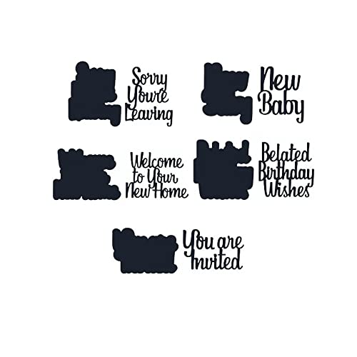 Briartw Sorry you're Leaving,New Baby,Welcome to your new Home,Belated Birthday Wishes, you are huited,Phrases Cutting Dies Stencil for DIY Scrapbooking Embossing Stamping Cards Photos Album Handcraft