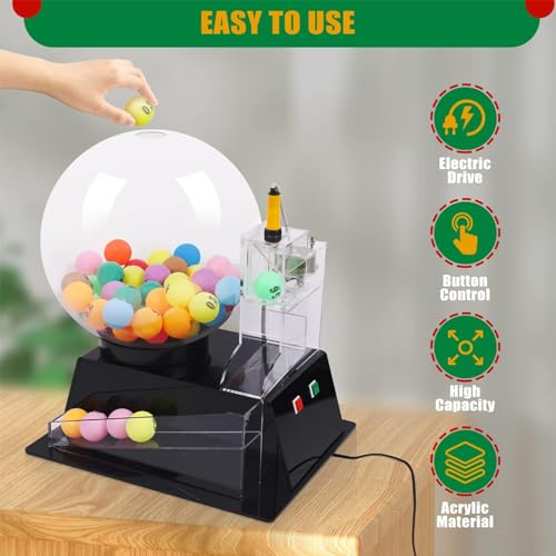 Jaula electrónica de bolas de bingo con 100 bolas, máquina automática de dibujo de lotería para diversión familiar y entretenimiento grupal