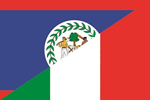 Drapeau Italie-Belize 150x250 cm grand format U24 pour mat extérieur
