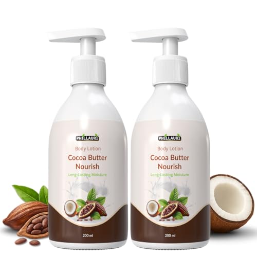 Image of Cocoa Body Lotion | Cocoa Nourish Body Lotion | Cocoaa & Shea Butter for Glowing & Soft Skin | Non Greasy & Healthy Looking Skin | For All Skin Types, 200ml (Pack of 2)