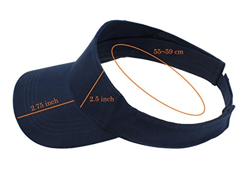 Top Level Sun Sports Visor Men Women - One Size Cap Hat,Navy #TOP2