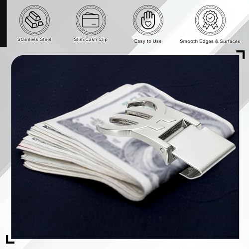 PATIKIL Stainless Steel Money Clip, Metal Slim Wallet Clip for Men Money Holder Minimalist Front Pocket Wallet for Credit Card Business Card3