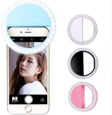 Ultra Aura Selfie Ring Light 36 LED Flash/Best Prop/Accessories/Portable for Mobile, iPhone,iPad,Samsung Galaxy, Android, Smart Phones, Laptop, Camera Photography,Video - Light Blue