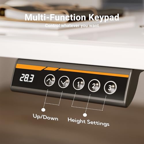 Image of Claiks Glass Standing Desk 40x24 Inch White