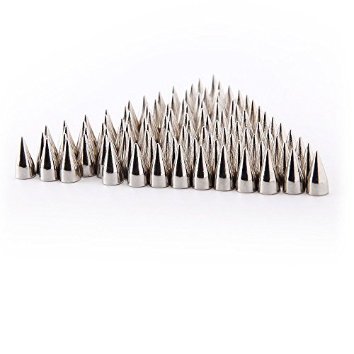 Surepromise Screw Back Bullet Stud Spike Belt Bag Leather Craft Clothes Rivet, Silver #TOP1