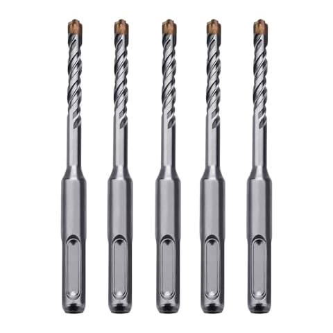5 Pack 15/64 inch x 8.26 inch SDS Plus Rotary Hammer Drill Bit, Concrete Drill Bits for Concrete, Brick, Cement and Stone, 8.26 inch Length (15/64" Diameter, 8.26" Length) Cover