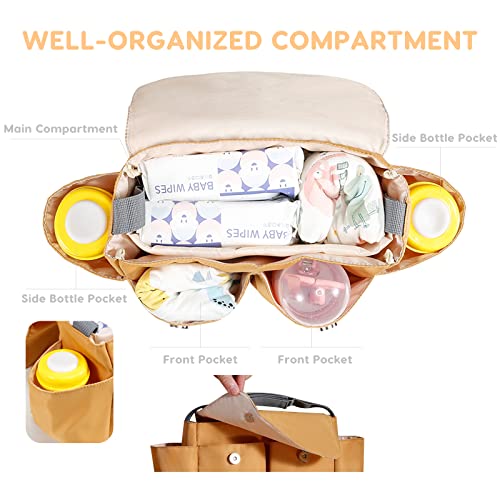 SONARIN Waterproof Pram Buggy Bag Organiser,Multifunctional Large Baby Stroller Organizer Bag Pushchair Storage Bag Mommy Bag with Cup Holders,Universal Fit All Buggy Models(Grey) - Image 3