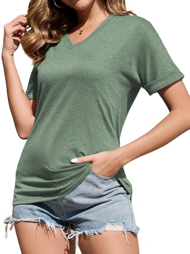 Women's T Shirts V-Neck 2025 Fashion Spring Summer Casual Women Tops Trendy Cute Fit Tee S-XXL3