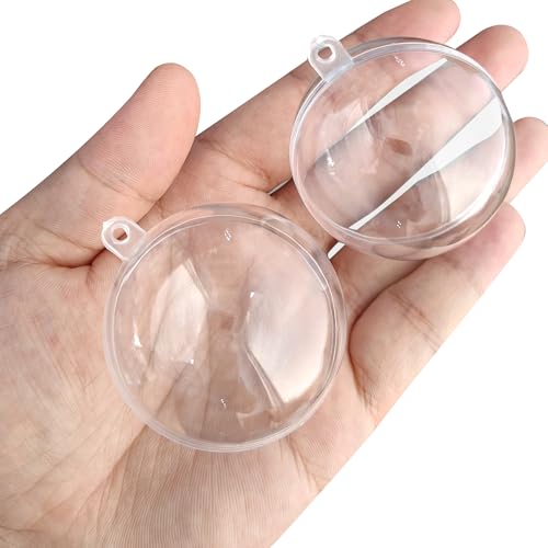Bolas de plástico transparente de 50 mm esferas colgantes de plástico para manualidades y fiestas 8