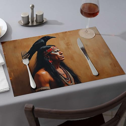 Set de table cuisine amérindien au corbeau pour sublimer vos décorations de fête occidentales