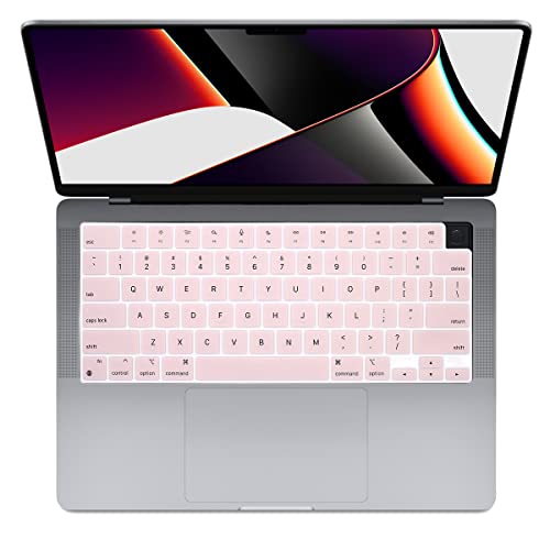 Se7enline Compatible with MacBook Keyboard Cover Skin Mac Pro 14 16 & Mac Air 13.6 inch 15.3 inch(M5 M4 M3 M2 M1 Chip) 2021/2022/2023/2024/2025,Light Pink