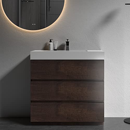 BLUHOUZZ Alice 36 Inch Bathroom Vanity with Sink with Overflow,