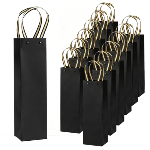 Pack de 12 bolsas de regalo para vino con asa reforzada para botellas en fiestas