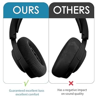 Coussinets d'oreille pour SteelSeries Arctis 3 5 7 9 1 7P 9X Pro Prime Nova 7 Wireless Casque de Jeu Remplacement Mousse Coussin avec Mousse d'isolation phonique Maille Respirante(Noir)