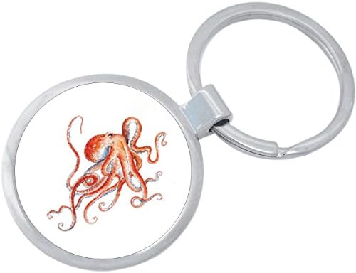 NewCharms Orange Octopus Keychain Featuring Loop for Keys or Backpack image 3