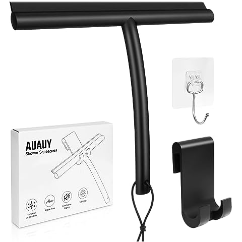 AUAUY Silicone Shower Squeegee with Holder Cover