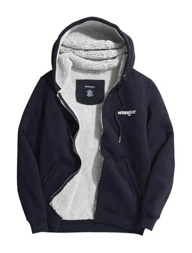 Wrangler Hoodies for Men Big and Tall - Sherpa Lined Zip Up Sweatshirt