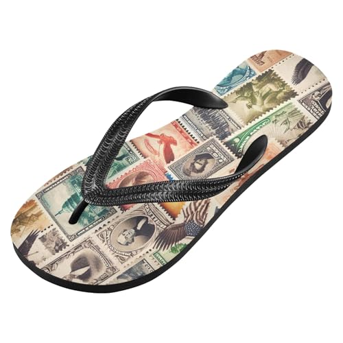 Burbuja Us Stamps Flip Flops for Women Men, Soft Thong Sandals Rubber Slippers for Pool Beach Essentials2