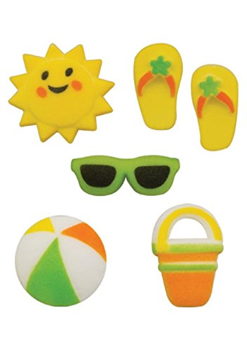 Summer Fun Assortment Beach Ball Pail Sun Flip Flops Sunglasses